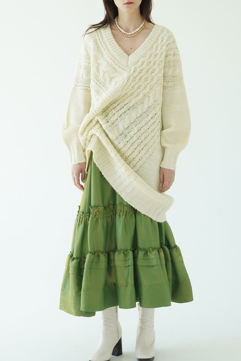 TRANSFORM CABLE KNITTING SWEATER/変形ケーブルニットセーター