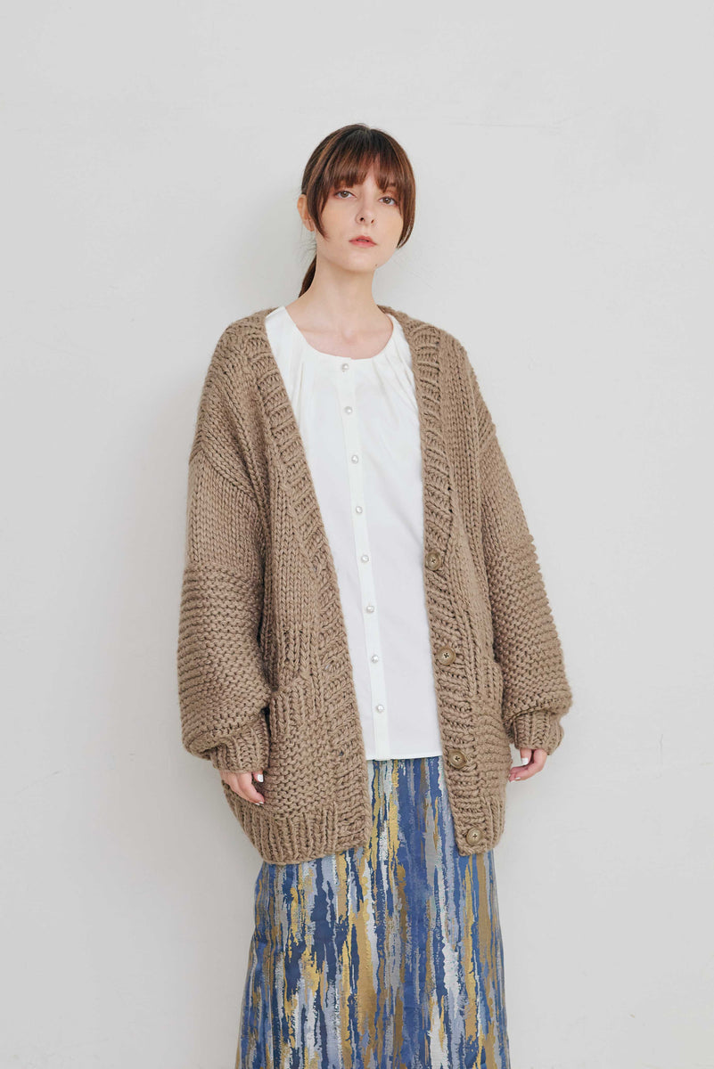 OVERSIZED HAND KNITTED COAT/オーバーサイズハンドニットコート