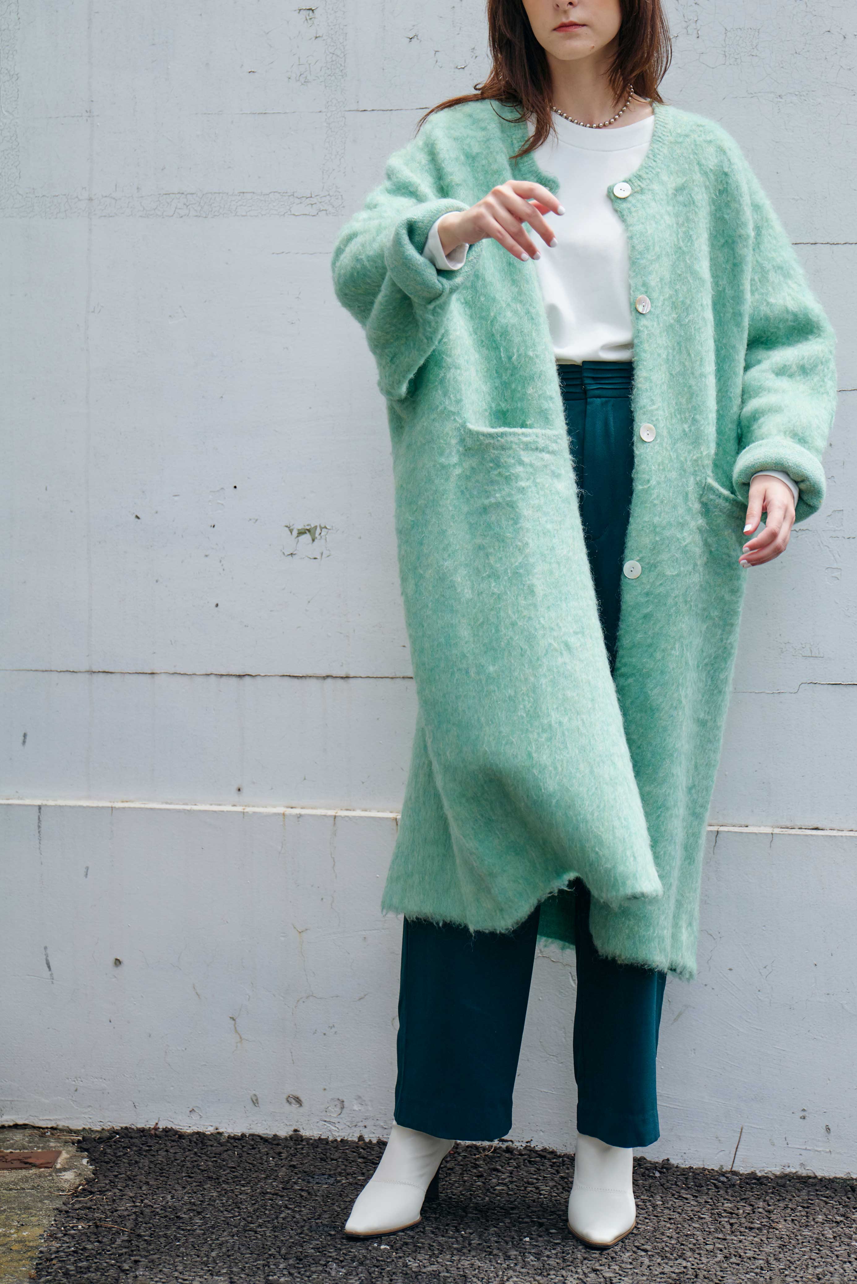 ロングニットコート knit ロル l'or coat gown