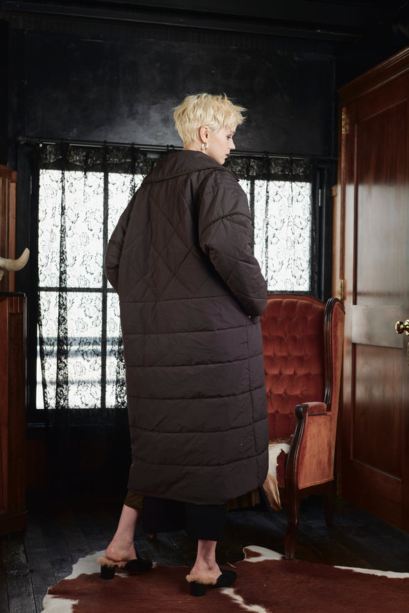 PIPING LAYERED QUILTING  COAT