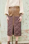 ECO LETHERxQUILTING SKIRT