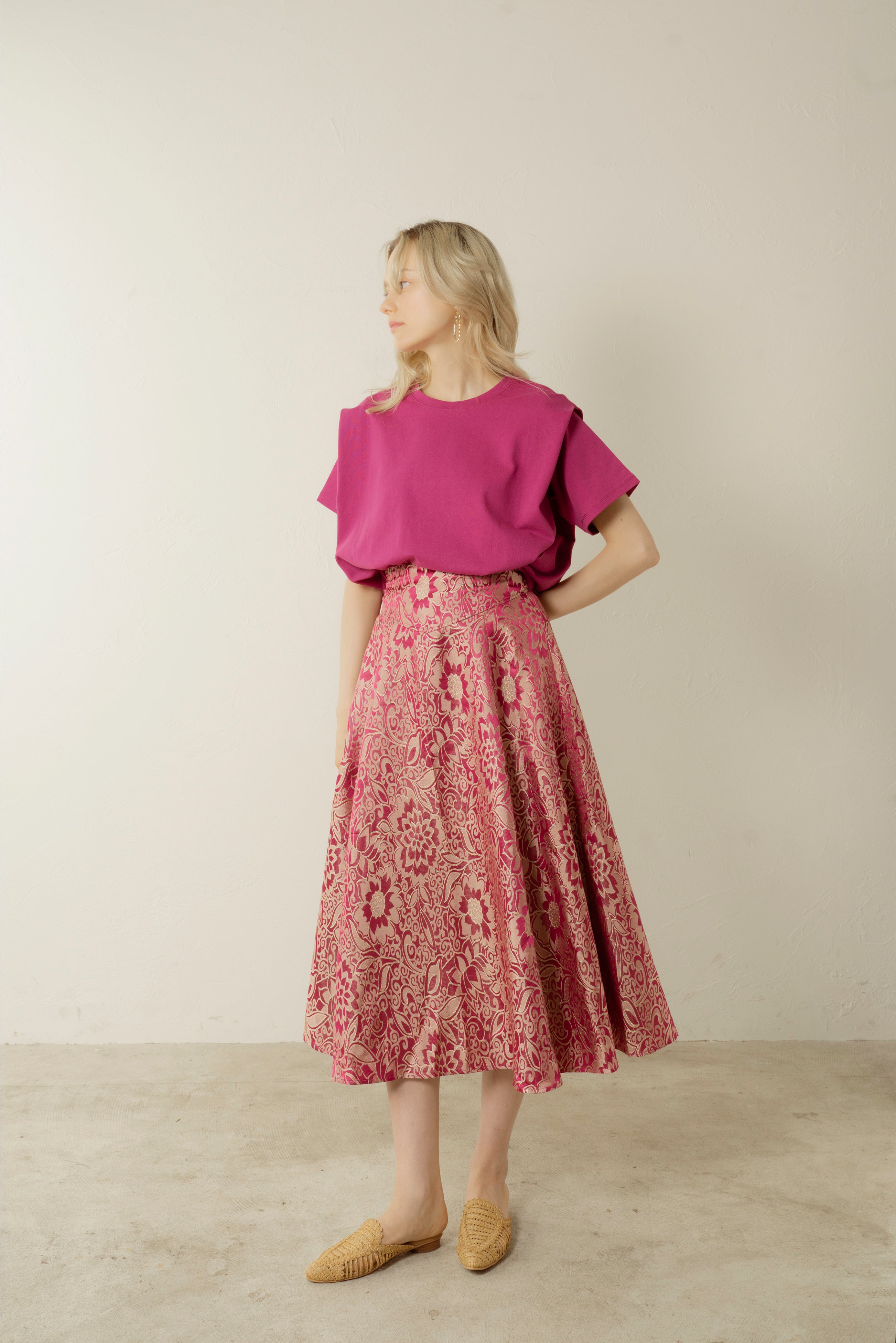 【新品タグ付き】Floral Jacquard Volume Skirt