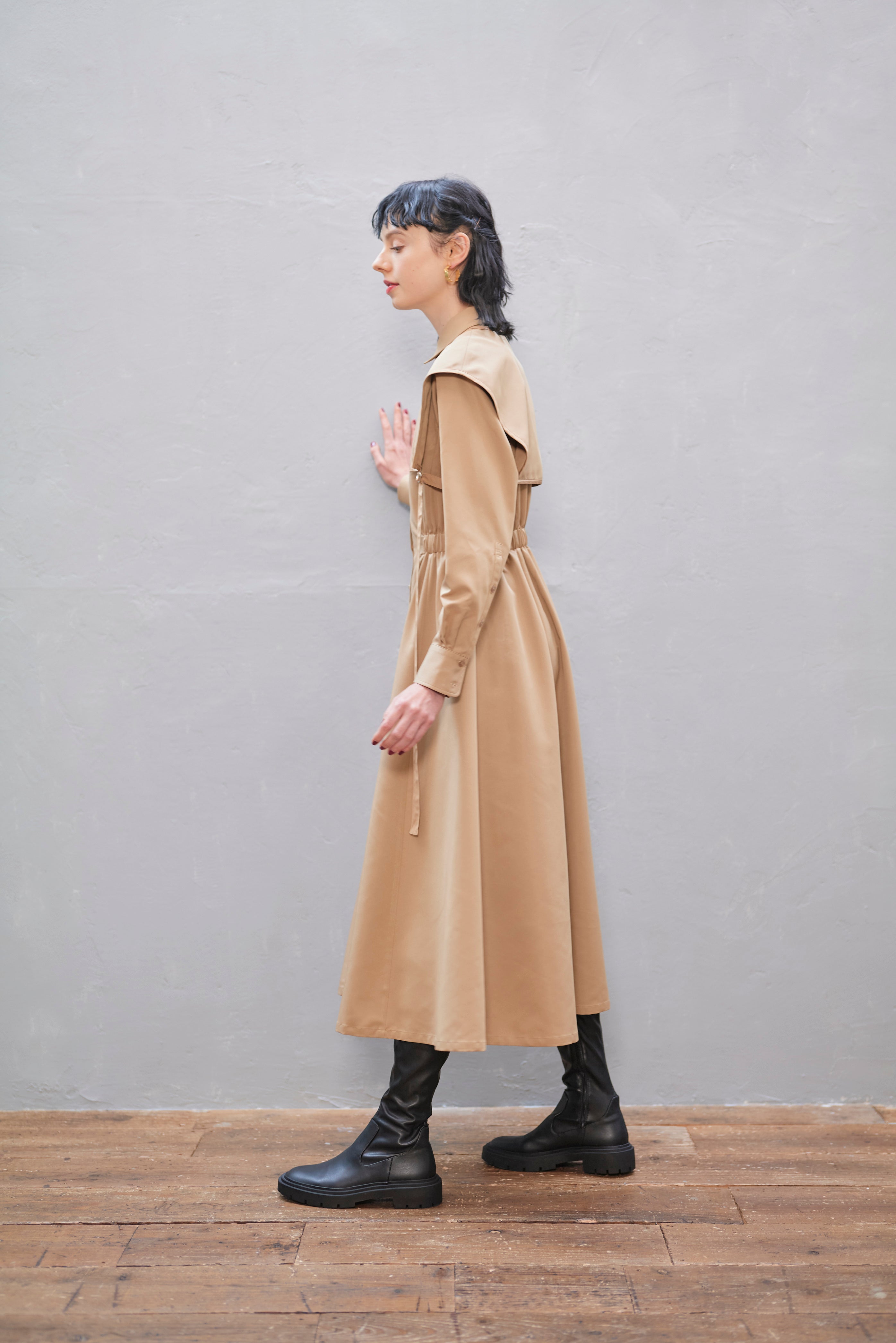KOH.style ATTACHED COLLAR SHIRT DRESS 黒